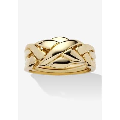PalmBeach Jewelry Women's Yellow Gold-Plated Braided Puzzle Ring Jewelry by PalmBeach Jewelry in Gold (Size 8)
