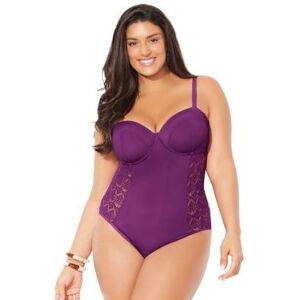 Plus Size Women's Crochet Underwire One Piece Swimsuit by Swimsuits For All in Spice (Size 20)