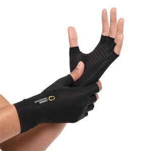 Copper Compression Arthritis Gloves- Half Finger - Grey - Size: L