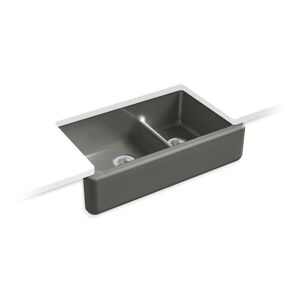 Whitehaven® Smart Divide® 35-3/4" undermount double-bowl farmhouse kitchen sink