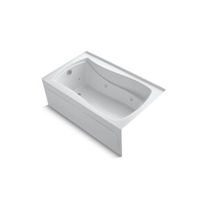 Mariposa® 60" x 36" alcove whirlpool bath with Bask® heated surface, integral apron, and left-hand drain