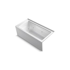 Archer® 60" x 30" alcove whirlpool bath with integral flange and right-hand drain