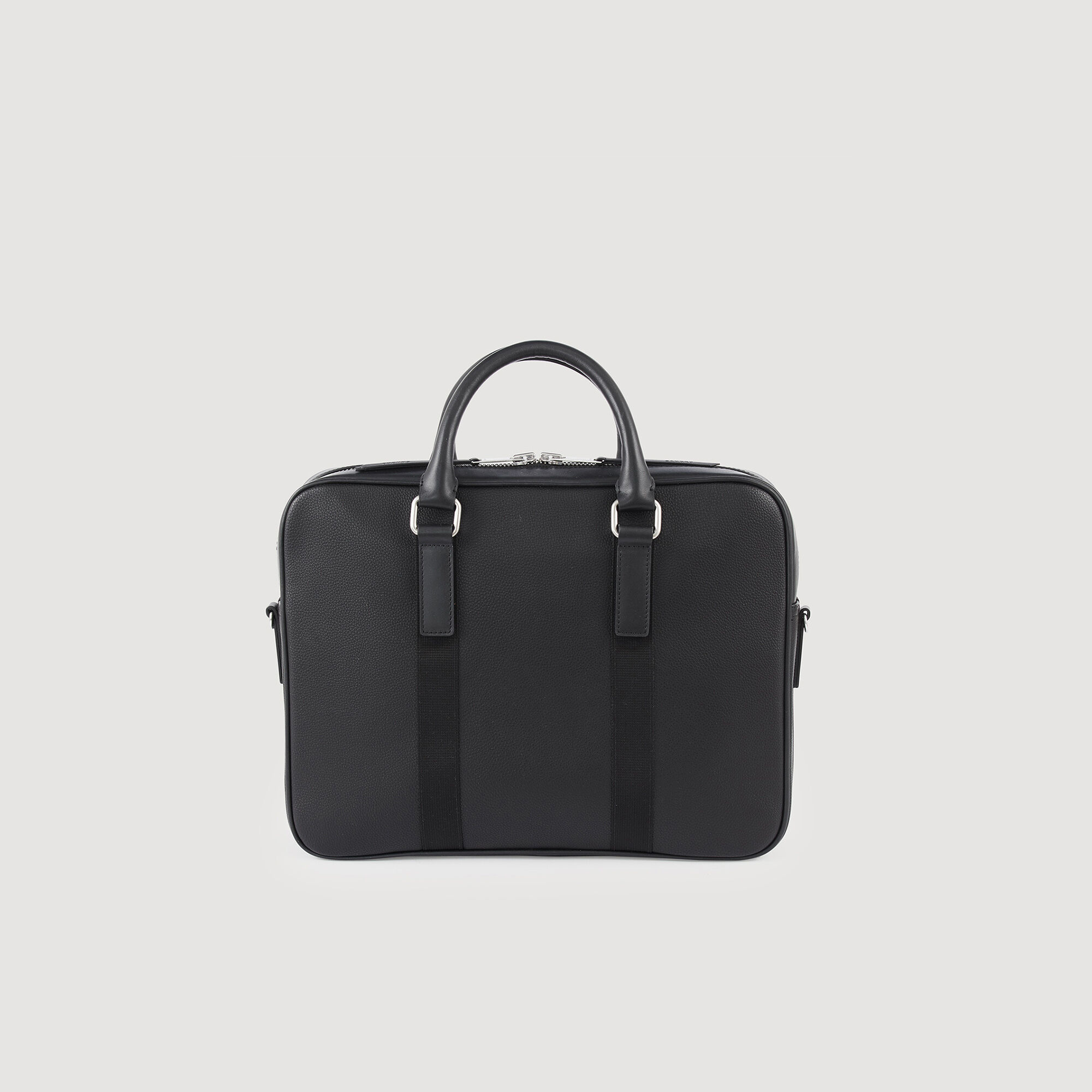 Sandro Large briefcase in coated canvas - male - Black - Men-Briefcases-One Size