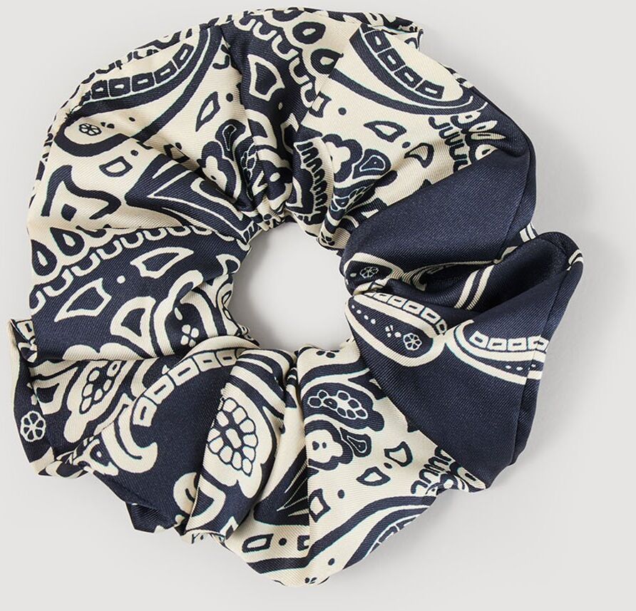 Sandro Bandana print scrunchie - female - Deep blu / beige - Woman-Other Accessories-One Size