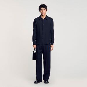 Sandro Linen shirt - male - Navy Blue - XL