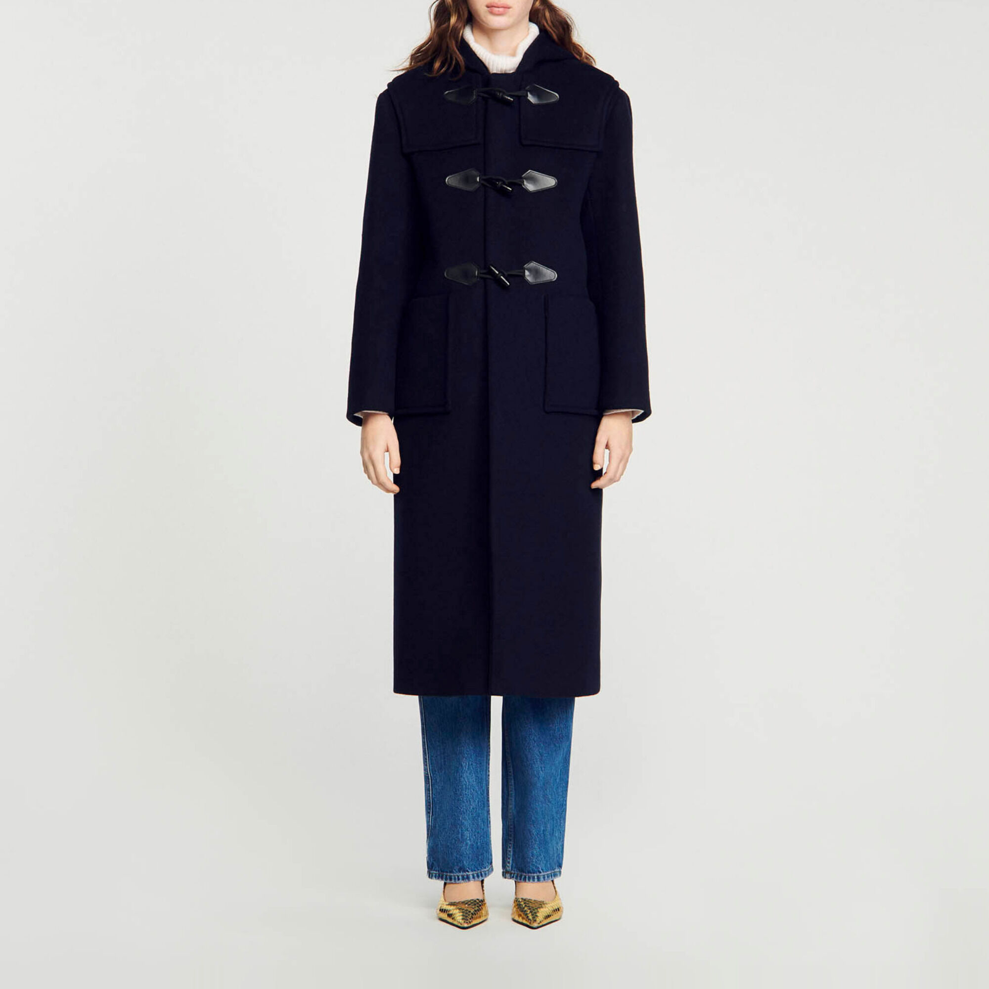 Sandro Long duffle coat - female - Deep blu - Woman-Coats-FR 34 / US 2