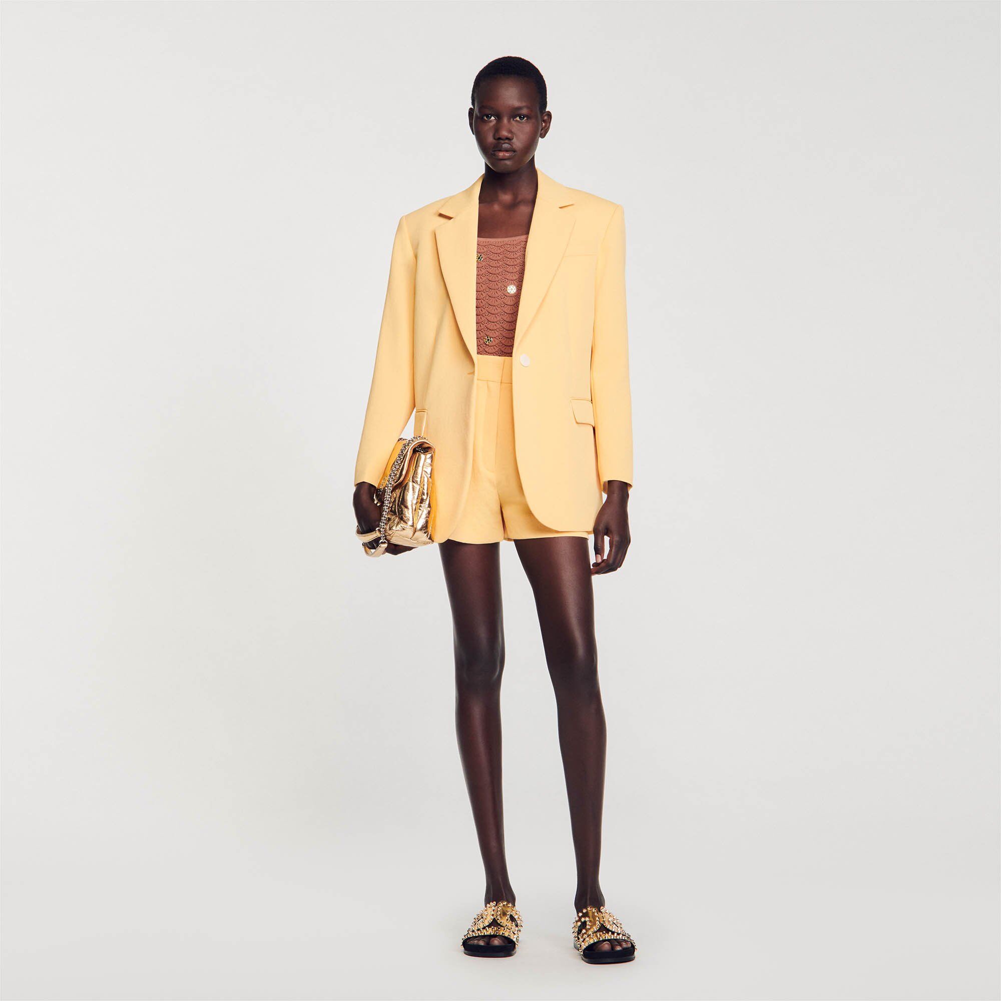 Sandro Suit jacket - female - Yellow orange - Woman-All Clothing-FR 40 / US 8