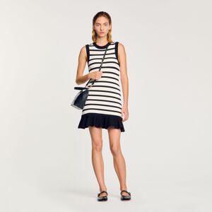 Sandro Striped knit mini dress - female - Ecru / Black - 6