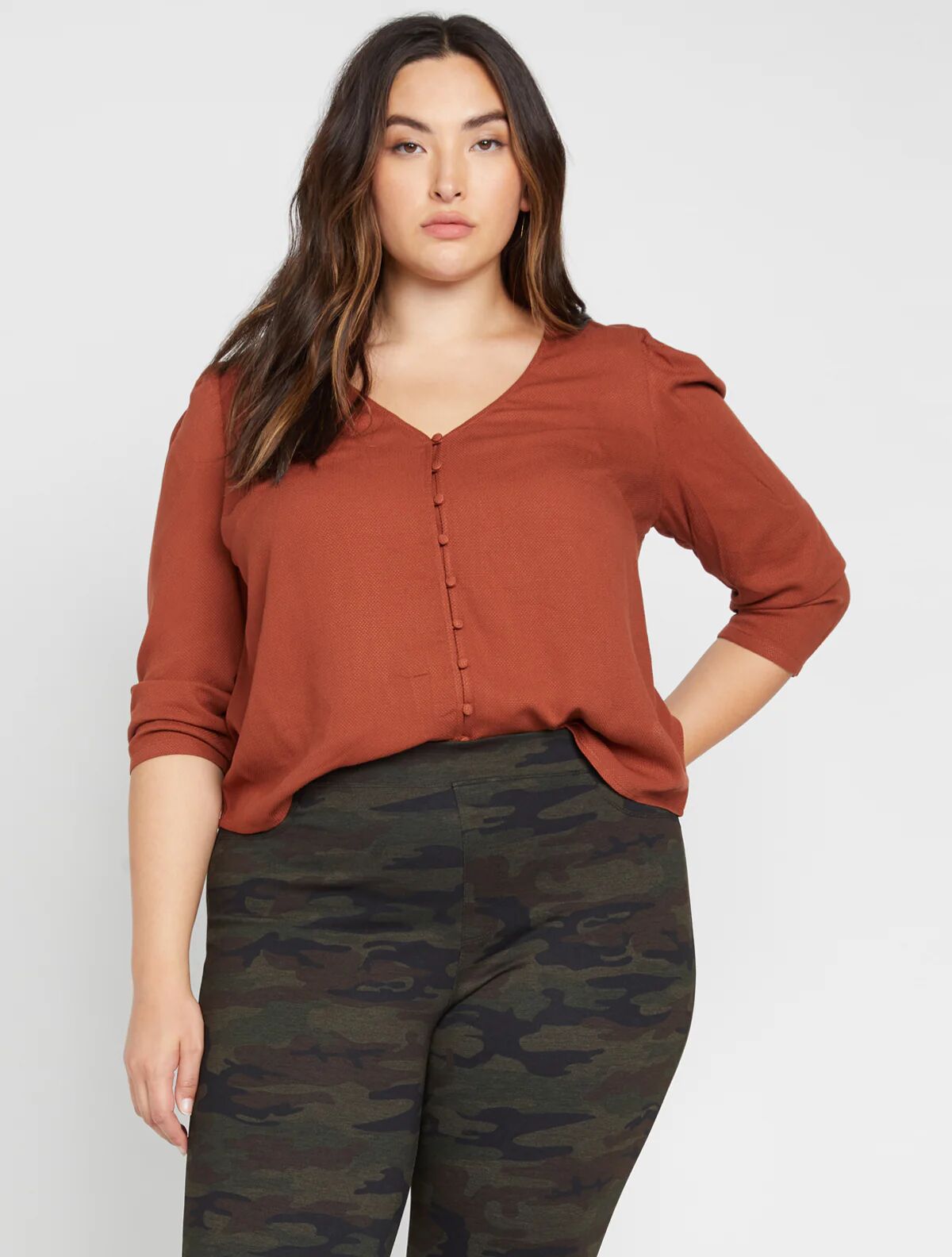 Sanctuary Clothing Make A Statement Top Autumn Rust Inclusive Collection / 1X