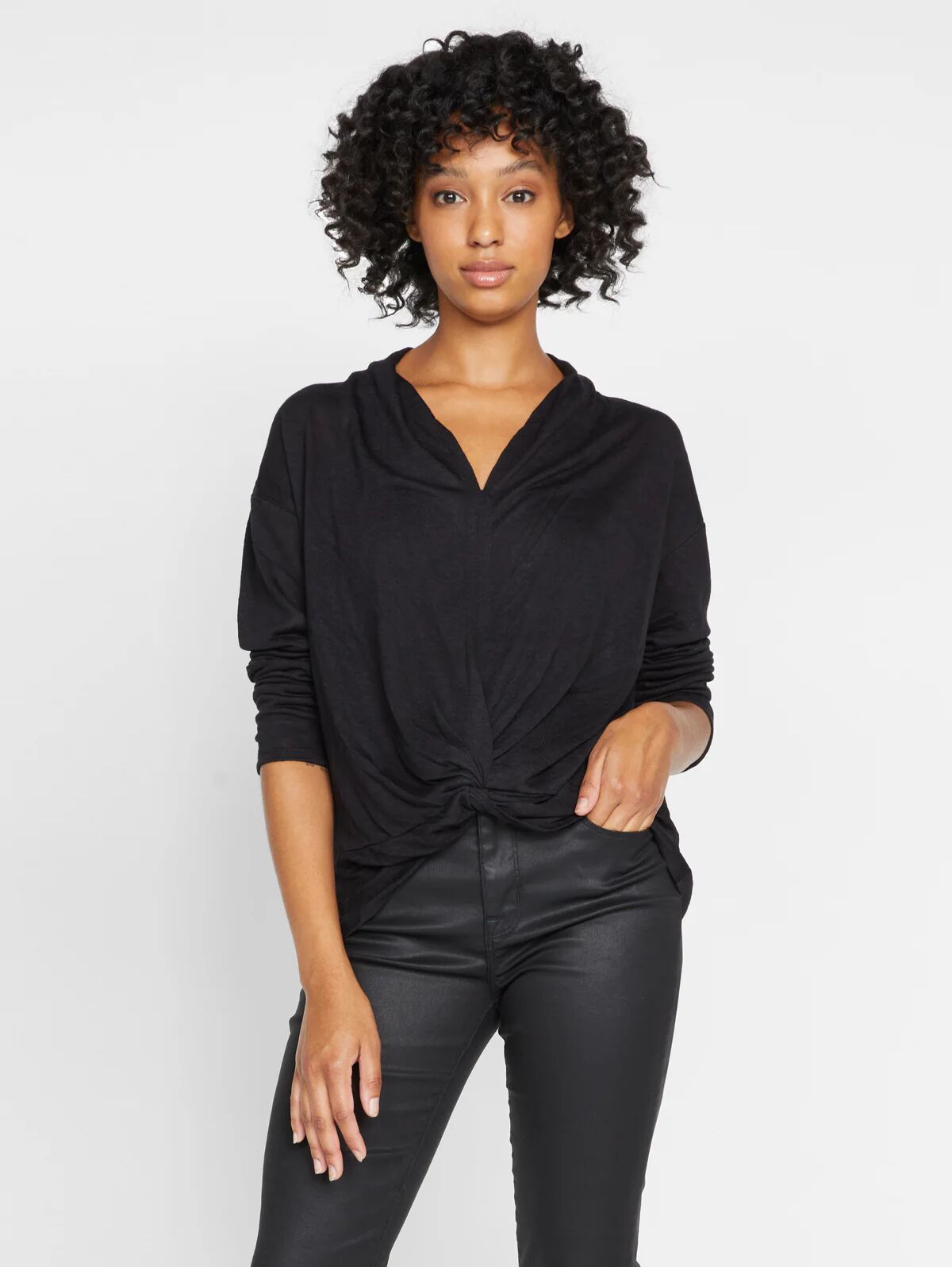 Sanctuary Clothing Knot Interested Top Black / XS