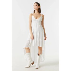Urban Planet Crochet Top Hi-Low Maxi Dress   White   Medium   Women's - M