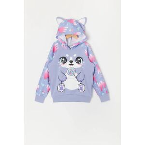 Urban Planet Girls Purple Lollipop Cat Character Hoodie   Lilac   S (7/8) - S (7/8)