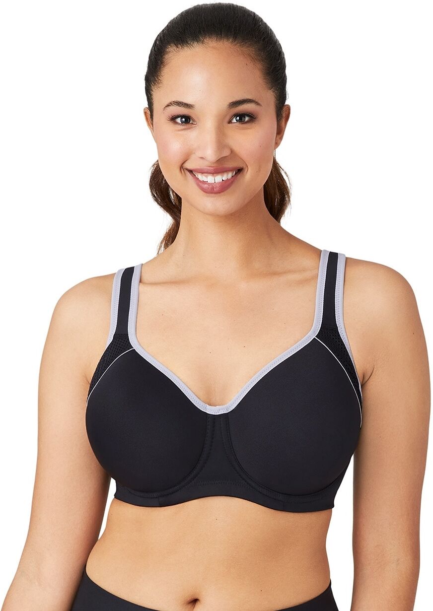 Women's Wacoal Contour High Impact Sports Bra in Black/Lilac Gray size 40DD   Soma - Women - Black/Lilac Gray - 40DD