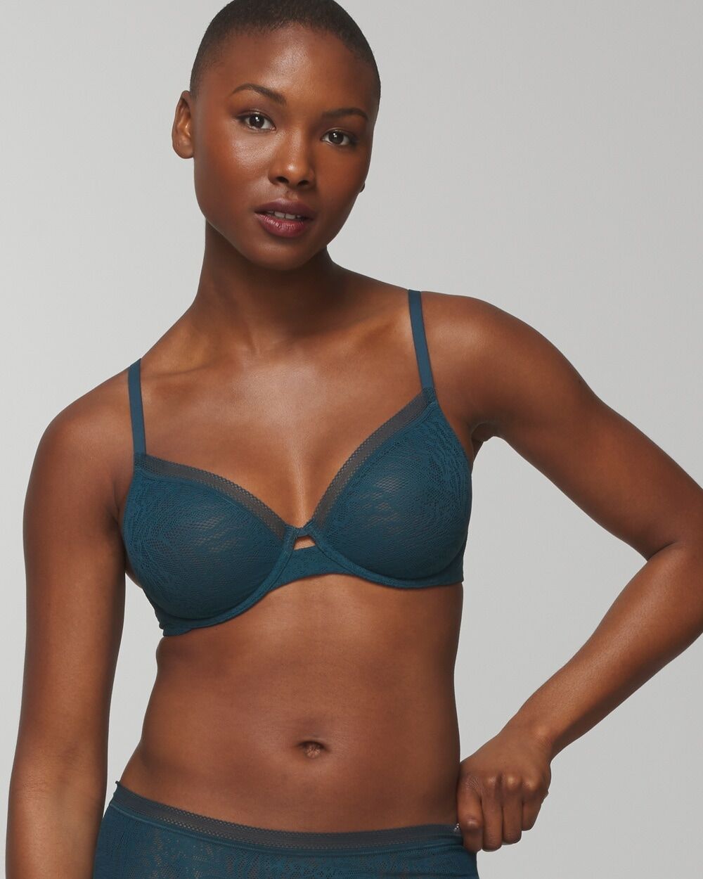 Women's Soma Stretch Lace Unlined Perfect Coverage Bra in Teal size 38C, Lingerie - Women - Teal - 38C