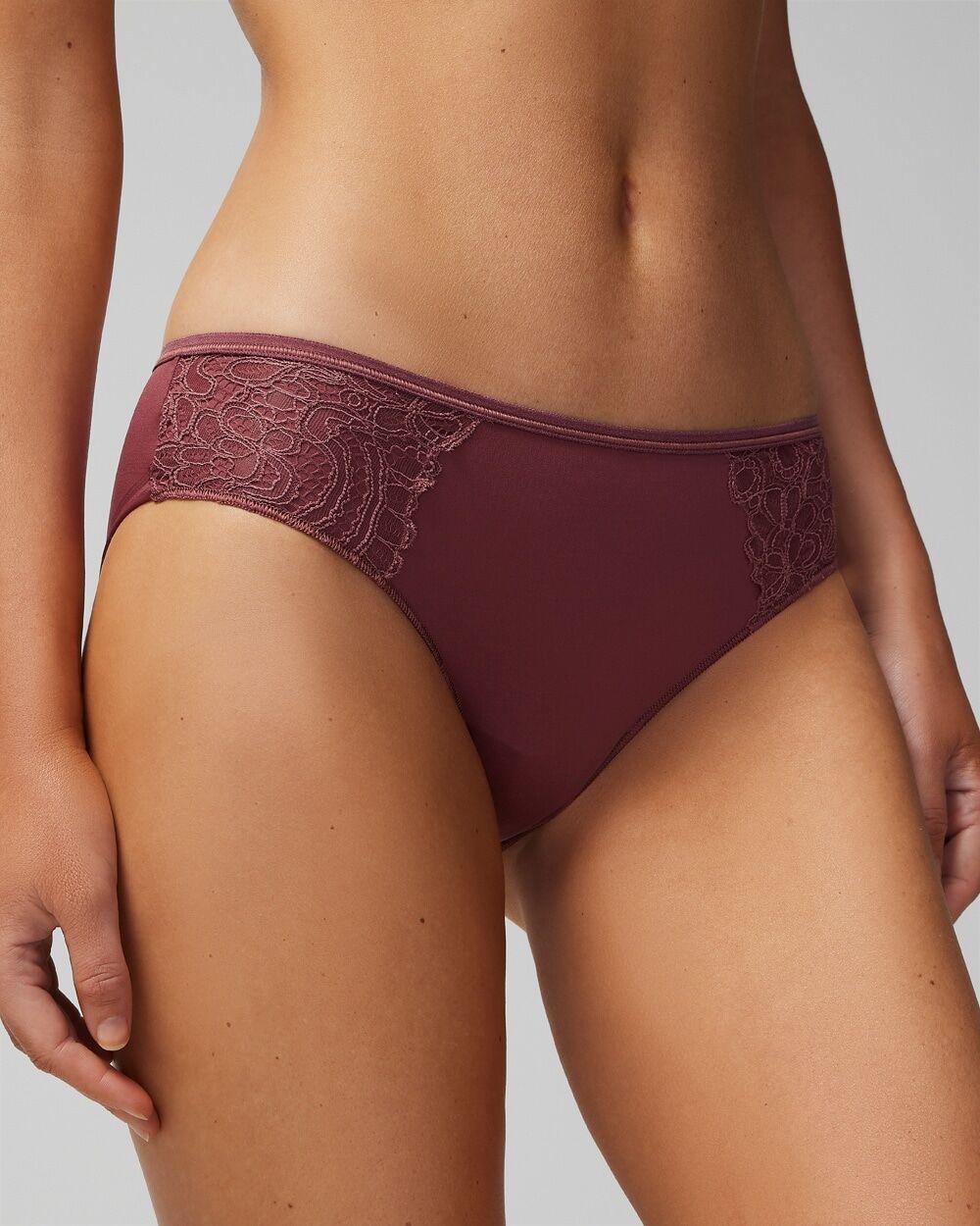 Women's No Show Microfiber Lace Cheeky Underwear in Purple size Medium   Soma Vanishing Edge Panties, Lingerie - Women - Purple - Medium