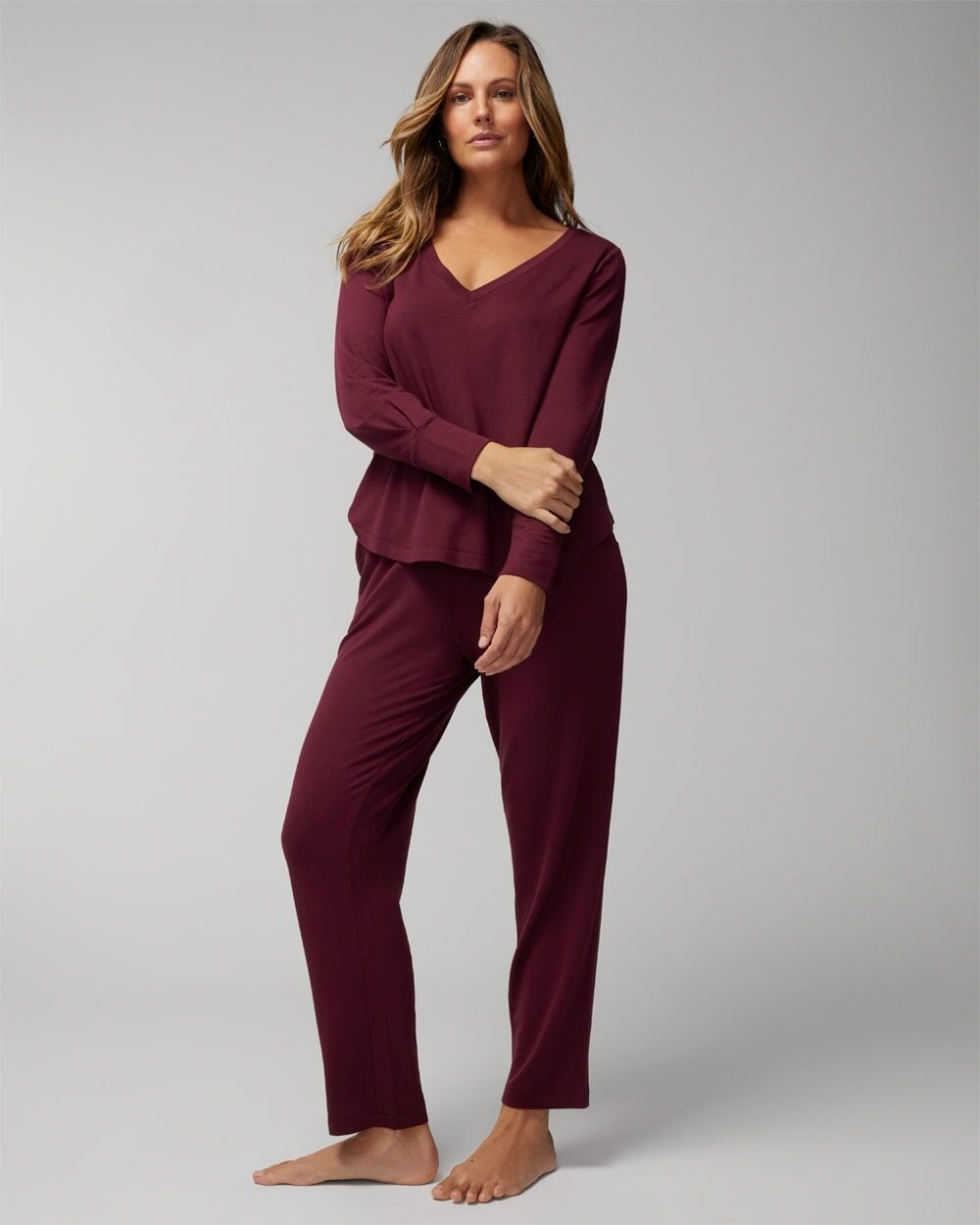 Women's Sunday Long Sleeve V-Neck Pajama Set in Big Cab size 2XL   Soma, Matching Set - Women - Big Cab - 2XL