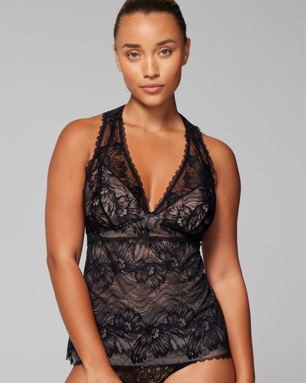 Women's Lace Tank Top in Black size Small   Soma, Pajama Sets, Lingerie - Women - Black - Small