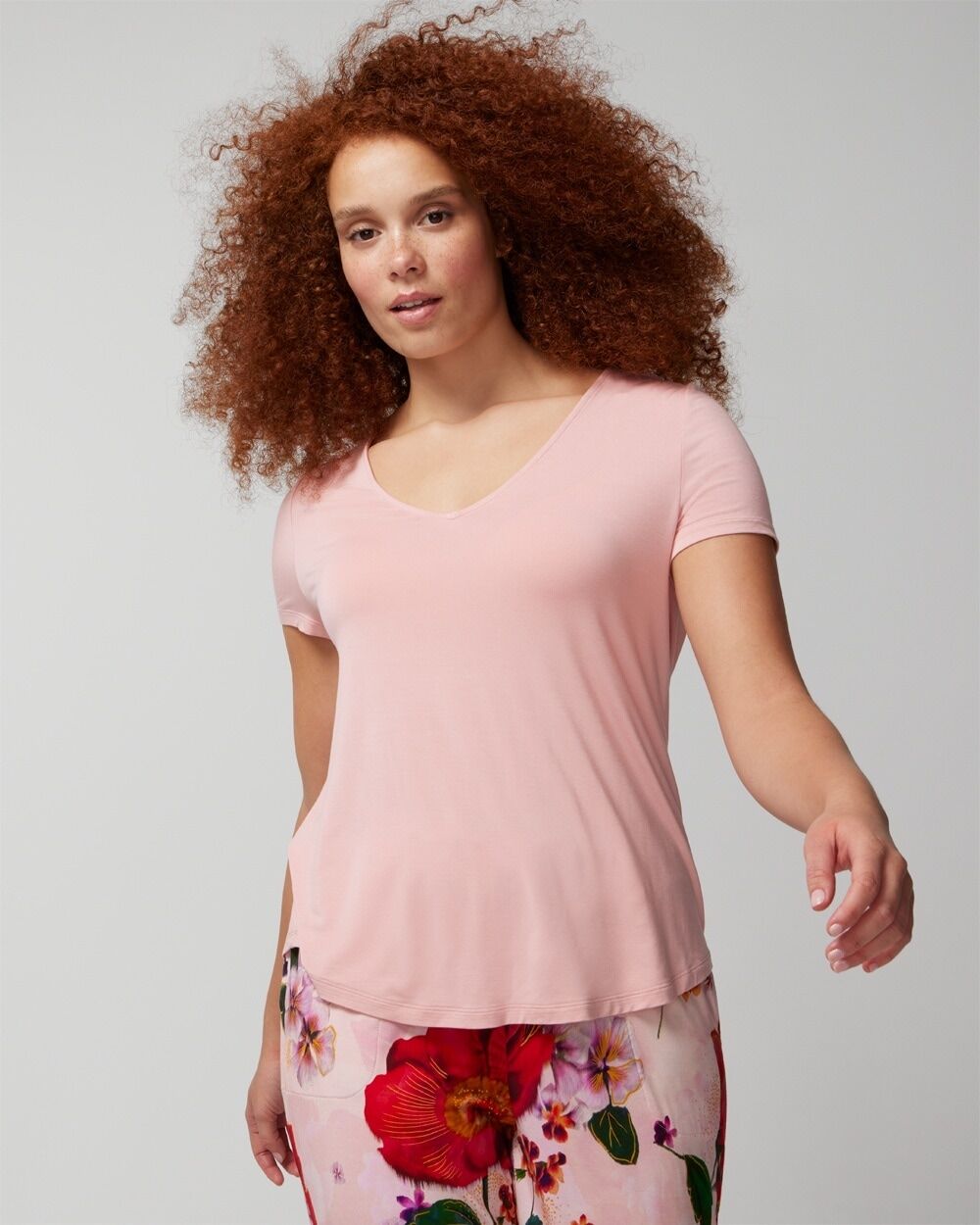Women's Cool Nights Short Sleeve T-Shirt in Pink size XL   Soma, Pajama Sets - Women - Pink - XL