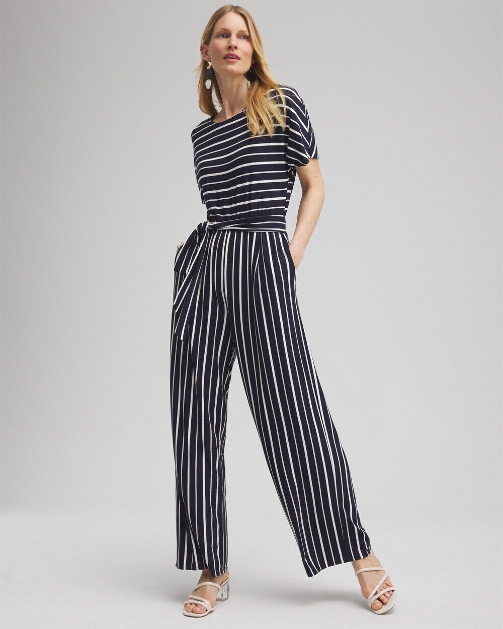 Women's Dolman Stripe Jumpsuit in Navy Blue size 12/14   Chico's, Easter Outfits - Navy Blue - Women - Size: 12/14