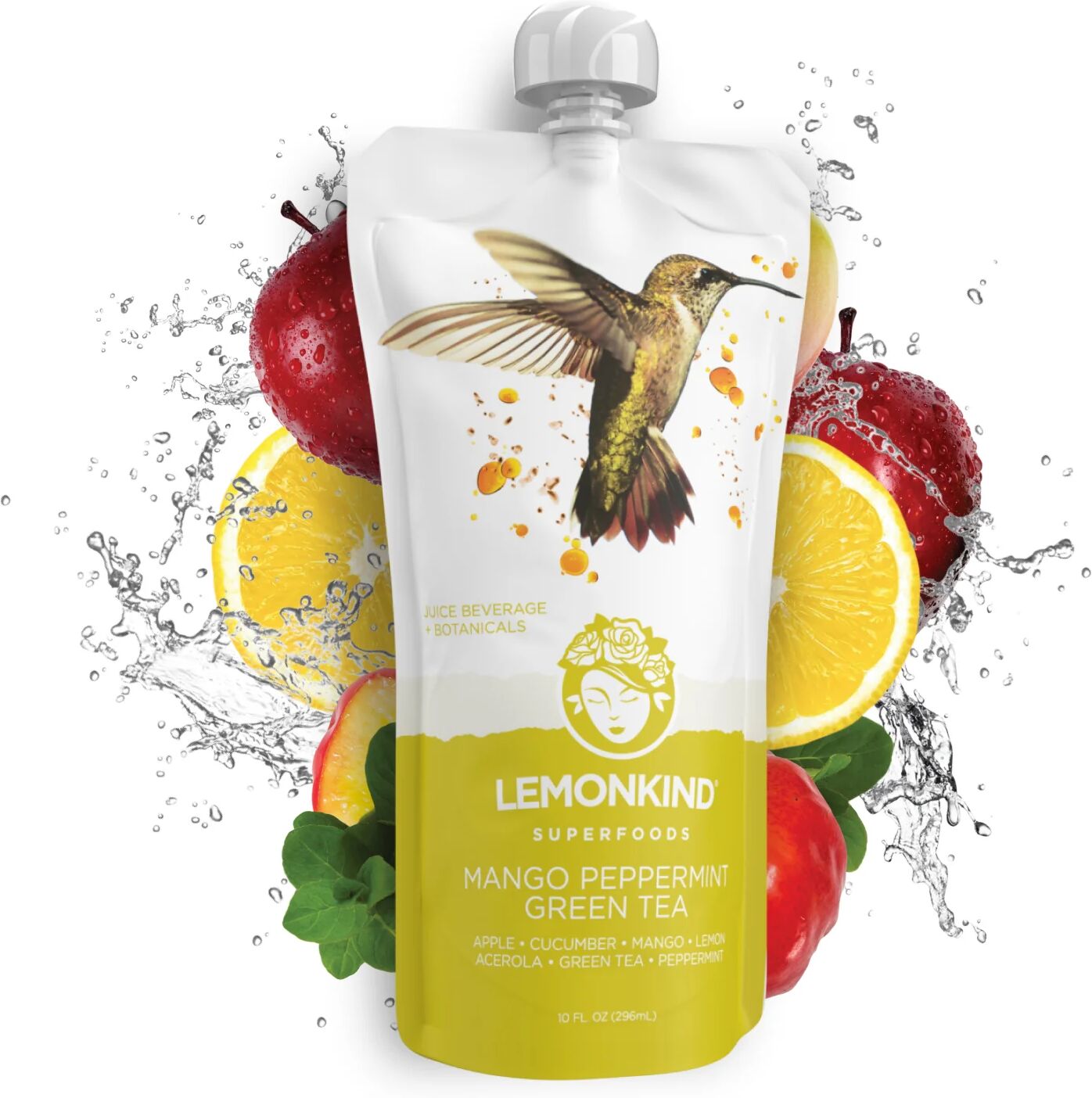 LEMONKIND Mango Peppermint Detox Juice - with Green Tea & Acerola (12 Pack)