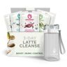 LEMONKIND 3 Day FAT-BURN Cleanse - 5 Superblend Latte Flavors with Rice Milk & Pea Protein (15 Pack+Bottle)