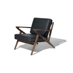 Industry West Penny Lounge Chair - Black Leather