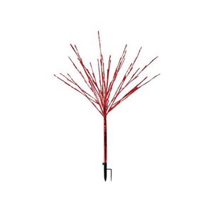 Alpine Corporation CRD128RD Silver Taped Bush with Red LED Lights, Indoor and Outdoor Christmas Decorations Holiday décor, Multi