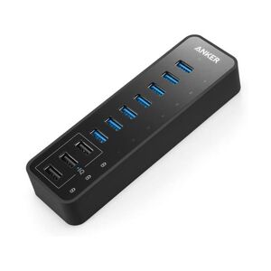 Anker 10-Port 60W USB 3.0 Hub with 7 Data Transfer Ports and 3 PowerIQ Charging Ports for iPhone, iPad, Samsung and More