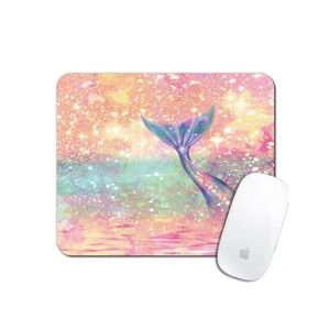 Thinkstar Royal Up Mermaid Tail Custom Mouse Pad Gaming Mat Keyboard Pad Waterproof Material Non-Slip Personalized Rectangle Mouse pad (9.4x7.8x0.08Inch)