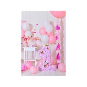 Mimo Tech AOFOTO 5x7ft Sweet Baby Cake Smash 1st Birthday Party Photography Studio Backdrop Pink Girl Room Interior Decoration First Bday Celebration.