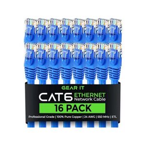 CELUX GearIT Cat 6 Ethernet Cable 7 ft (16-Pack) - Cat6 Patch Cable, Cat 6 Patch Cable, Cat6 Cable, Cat 6 Cable, Cat6 Ethernet Cable, Network Cable.