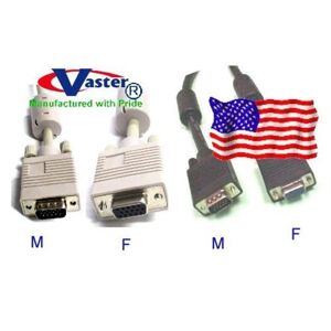 VasterCable svga video cable, (15 ft ) high speed svga monitor extension video cable male to female, with ferrite core