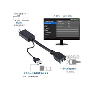 Japanese Import HDMI Displayport Conversion Adapter HDMI DP Converter 4K60Hz HDMI DP Conversion Adapter Active HDMI1.4 Input-Displayport 1.2 Output 4K Resolution.