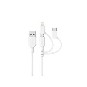 Anker Powerline II 3-in-1 Cable, Lightning/Type C/Micro USB Cable for iPhone, iPad, Huawei, HTC, LG, Samsung Galaxy, Sony Xperia, Android.