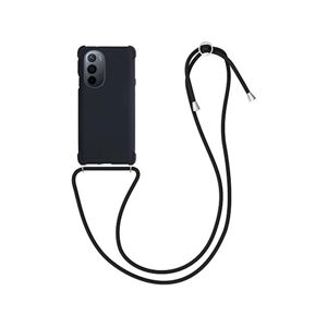 AllAmericanEssential Case Compatible With Motorola Edge 30 Pro/Edge X30 - Crossbody Case Soft Matte Tpu Phone Holder With Neck Strap - Black