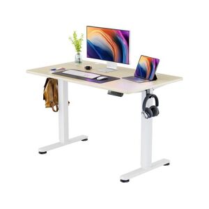 GSMART Height Adjustable Electric Standing Desk, 48 x 24 Inches Sit Stand up Desk, Memory Computer Home Office Desk (Natural)