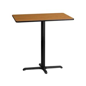 Flash Furniture 24" x 42" Rectangular Natural Laminate Table Top with 23.5" x 29.5" Bar Height Table Base