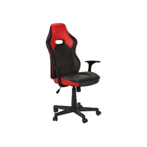 8AM Office 8AM-OF-1957 7327, Adjustable Height, Swivel, Ergonomic, Armrests, Computer Desk, Work, Pu, Metal, Office Chair-Gaming Black Red.