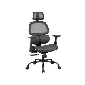 8AM Office 8AM-OF-0296 Office Chair Desk Chair, Computer Chair With Arms Lumbar Support Swivel Rolling Ergonomic High Back Mesh Task Chair For Men, Grey