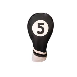 majek golf headcover black and white leather style #5 fairway head cover fits fairway wood clubs