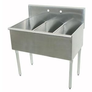Advance Tabco - 4-3-54-X - 18 in x 21 in x 14 in 3 Compartment Utility Sink