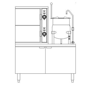 Crown Steam - SCX-2-6 - 44 in 6 Pan Convection Steamer with Steam Coil Base
