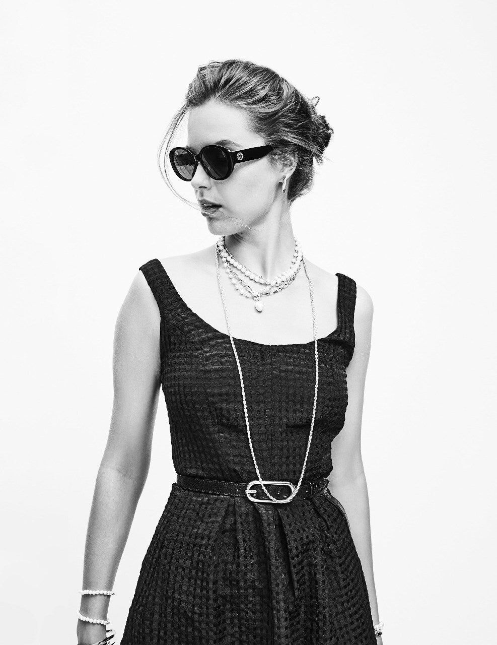 Anne Klein Women's Vintage Round Sunglasses in Black