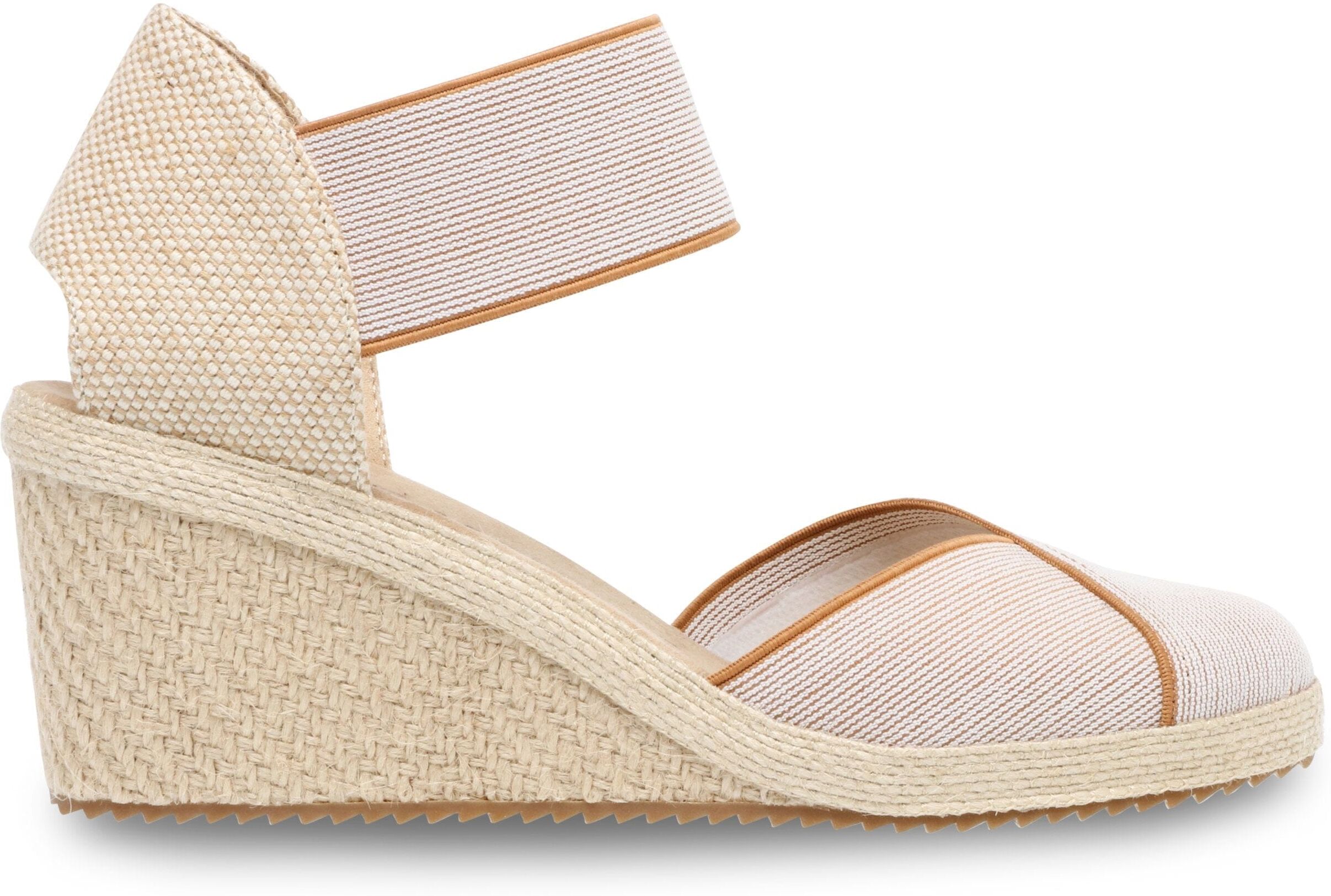 Anne Klein Women's Zoey Round Toe Espadrille Wedges in Natural size 2.5"