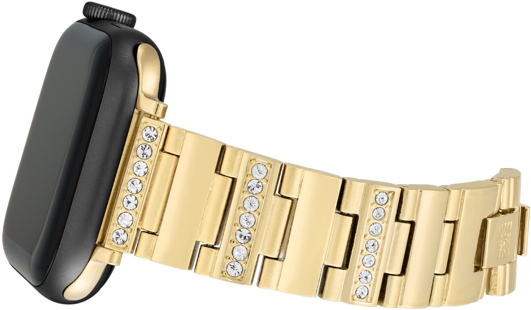 Anne Klein Women's Crystal Embellished Bracelet for Apple Watch in Gold-tone size 42/44/45/Ultra(49mm)