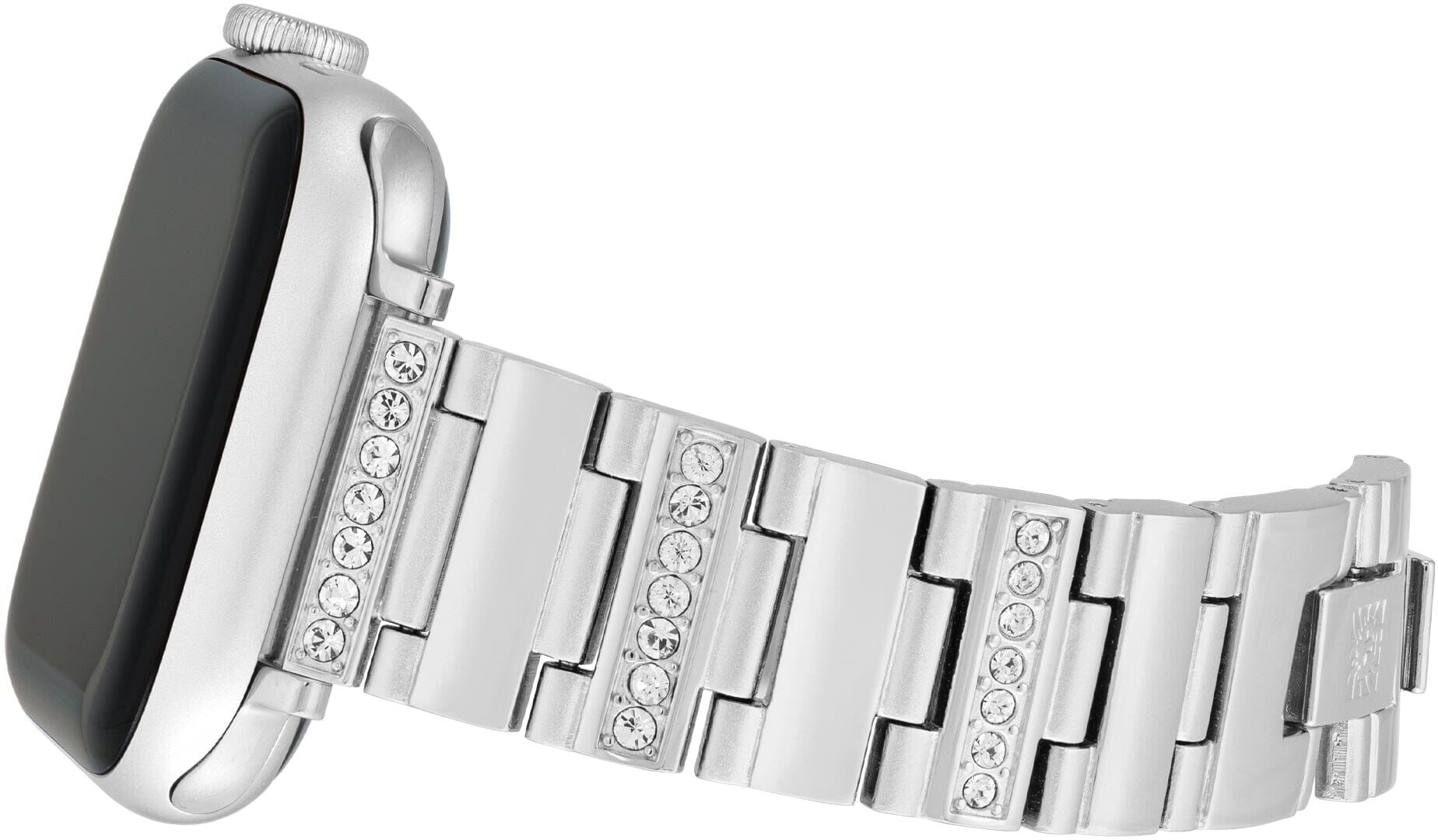 Anne Klein Women's Crystal Embellished Bracelet for Apple Watch in Silver-tone size 42/44/45/Ultra(49mm)