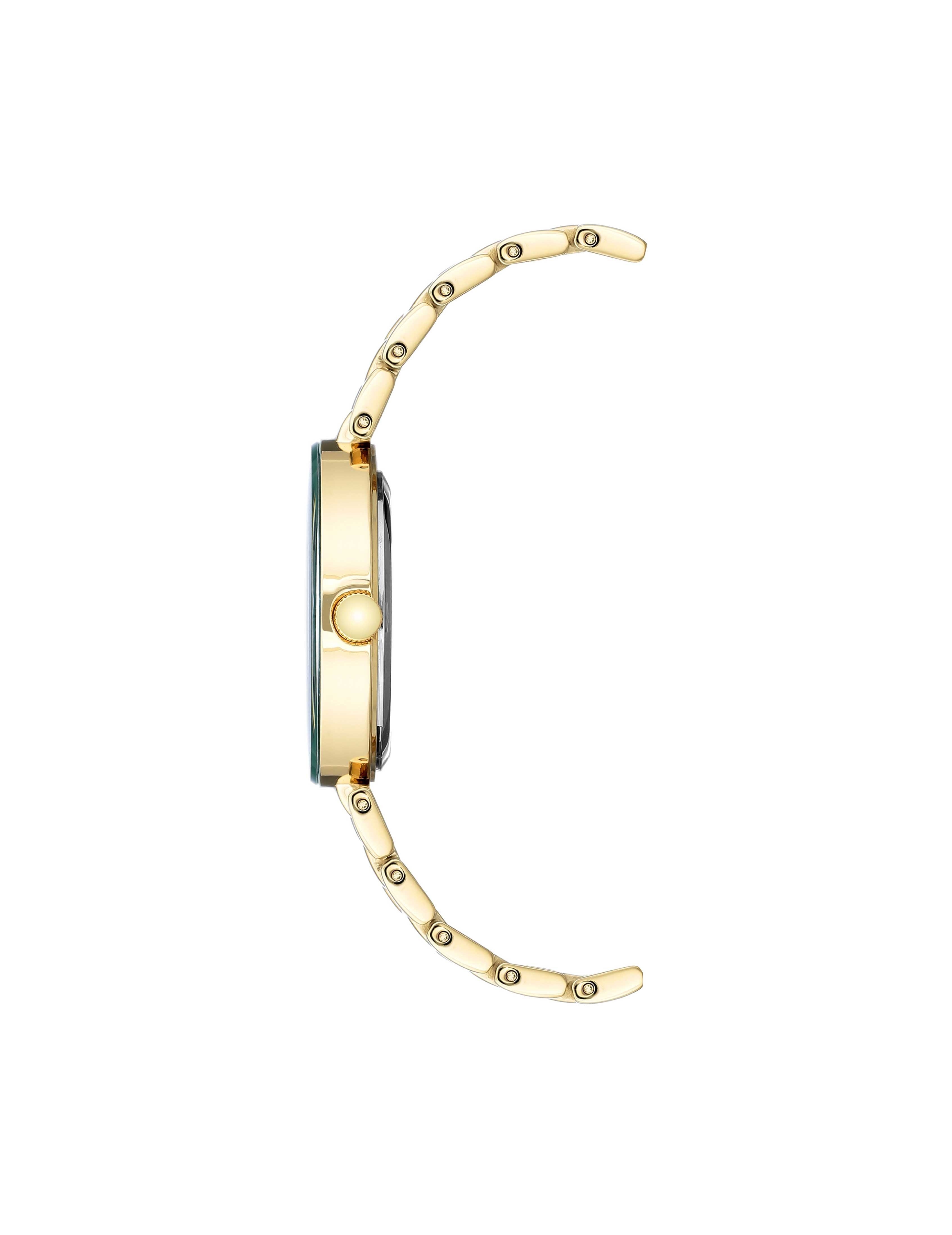Anne Klein Women's Diamond Dial Bracelet Watch in Green&Gold-Tone