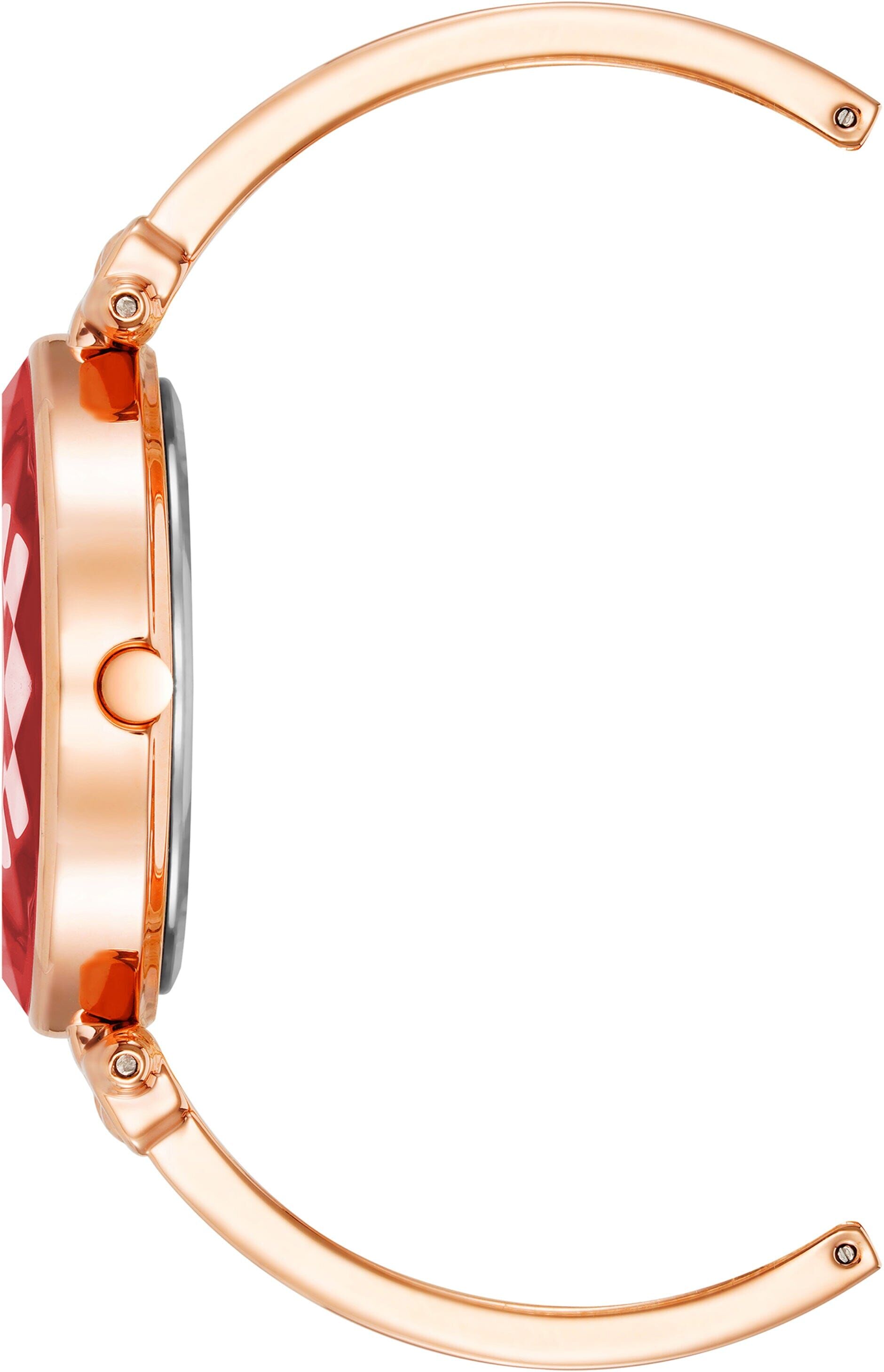 Anne Klein Women's Diamond Accented Oval Bangle Watch in Rose Gold-Tone / Red