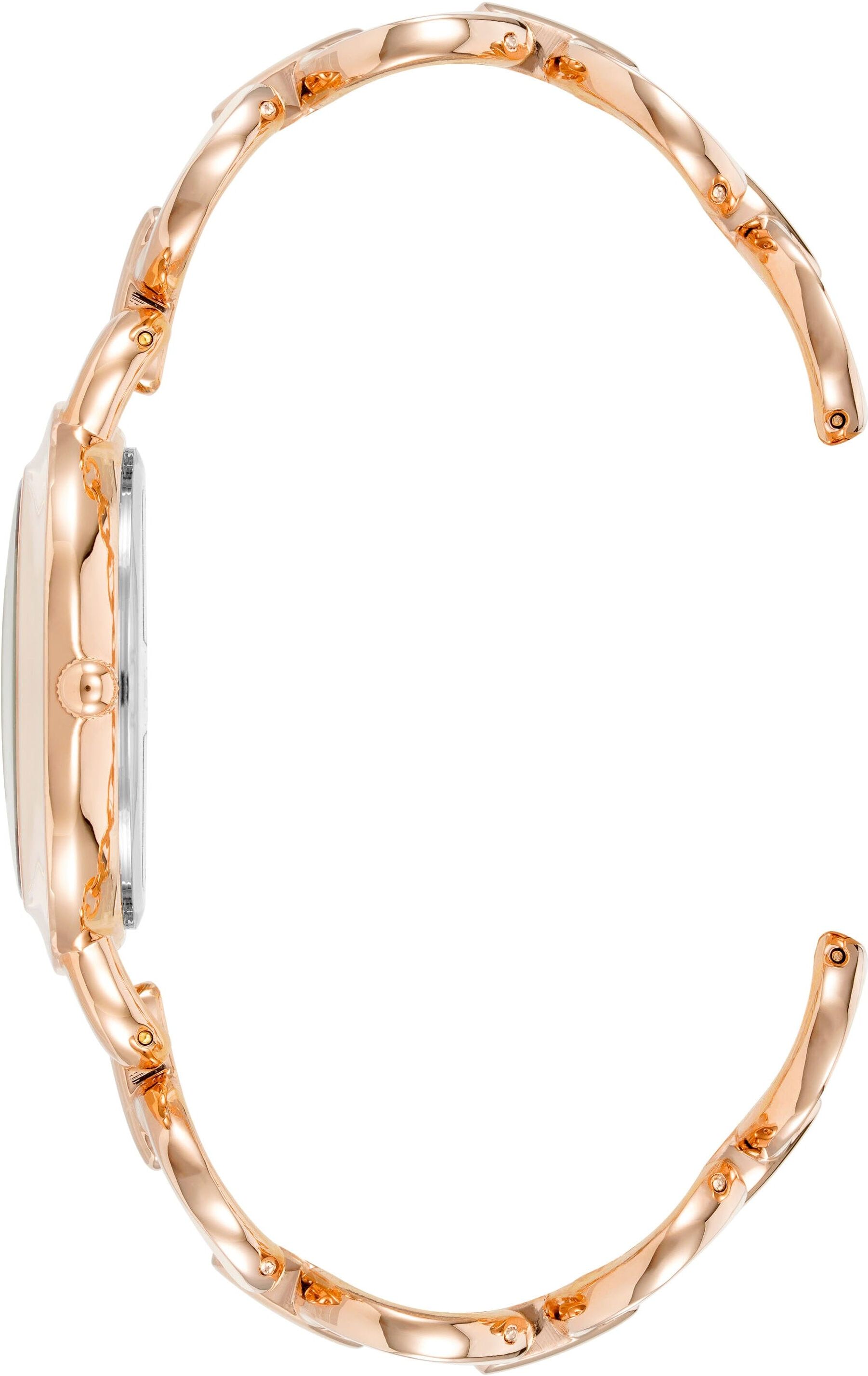 Anne Klein Women's Boyfriend Circular Link Bracelet Watch Set in Blush Pink / Rose Gold Tone