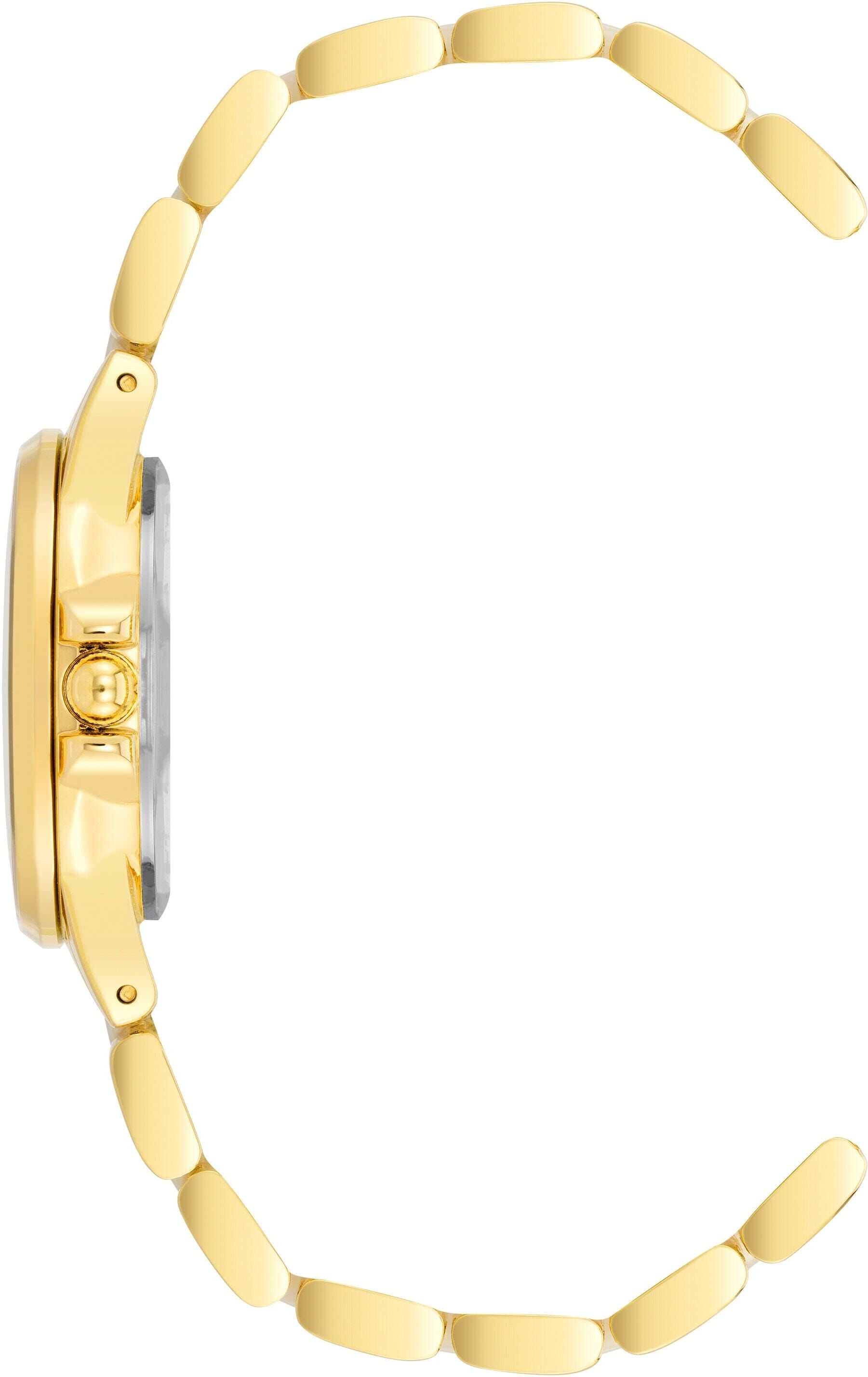 Anne Klein Women's Diamond Accented Ceramic Bracelet Watch in Taupe/Gold-Tone